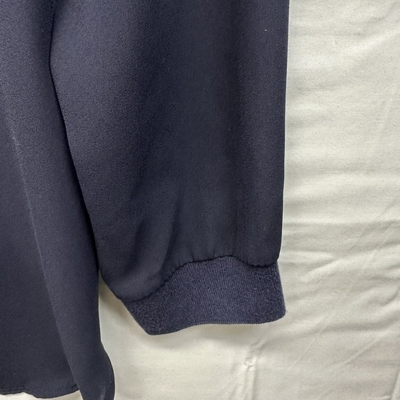 Banana Republic Womens Navy Blue Mixed Media Knit Back Long Sleeve Top Size M - Picture 3 of 4